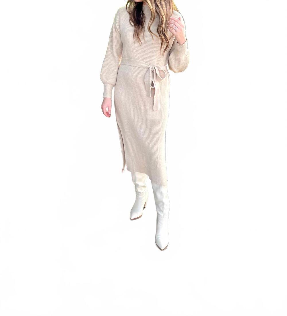 NEW LISTICLE autumn lover midi dress in latte